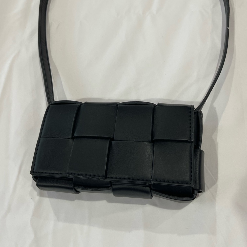 Black Quilted Vegan Leather Bag